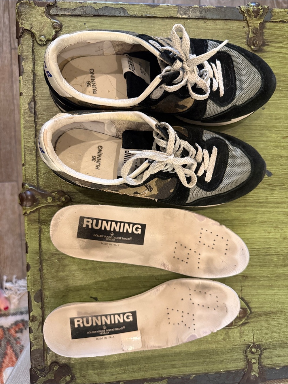 Golden Goose Running Black & Gray Camo Women's Sneakers - Picture 7 of 7